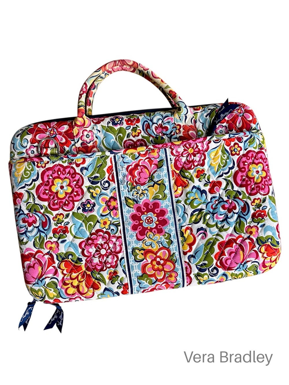 VERA BRADLEY 17” HARD SHELL QUILTED LAPTOP CASE PORTFOLIO HOPE GARDEN